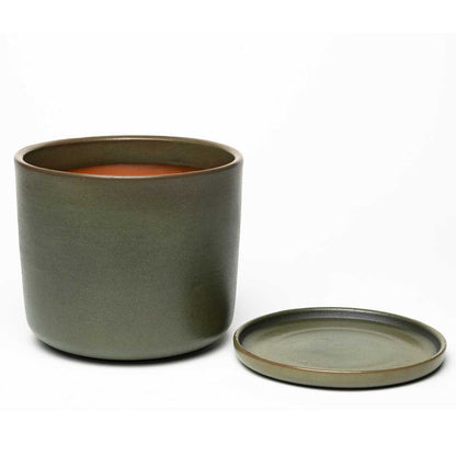 Plant pot with saucer L · Moss
