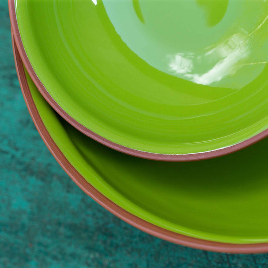 Bowl 2.0L curved salad green · Earth